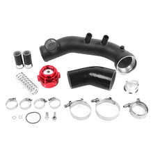 Motores do motor do carro tubo de turbocarga de entrada de ar com bov vermelho conjunto liga de alumínio tubo de silicone apto para n54 motor puxar starter 2024 - compre barato