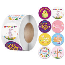 Easter Stickers Assorted Easter Theme Decorative Stickers 500pcs/roll 1'' Self-Adhesive Round Stickers Easter Bunny Easter Eggs 2024 - buy cheap