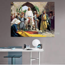 Jesus cristão famoso pintura em tela cartazes e cópias sala de estar parede arte imagem da decoração para casa imagem sem moldura 2024 - compre barato