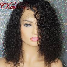 Peluca de cabello brasileño Remy para mujeres negras, pelo corto rizado con malla frontal, con densidad de 180% prearrancado, 13x6 2024 - compra barato