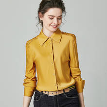 Camisas de seda real das mulheres topos e blusas manga longa blusa primavera outono coreano senhora do escritório roupas 2020 924129 yy2567 2024 - compre barato