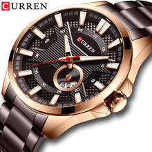 CURREN-reloj analógico de acero inoxidable para hombre, accesorio de pulsera de cuarzo resistente al agua con calendario, complemento masculino deportivo de marca de lujo con estilo militar, 8372 2024 - compra barato