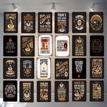 Café na minha mina vintage sinais de parede cafe casa pub arte cozinha bar decoração metal poster 30x20cm LC-6809A 2024 - compre barato