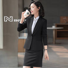 Formal Black Blazer Women Skirt Suits Office Ladies Work Wear Jackets Business Clothes OL Styles 2024 - buy cheap