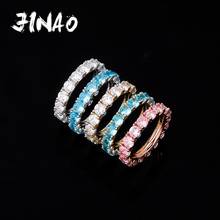 JINAO 4MM High Quality Iced Out Cubic Zirconia  Round Ring Men's Hip Hop Gold Silver Color Personality Jewelry For Women Gifts 2024 - buy cheap