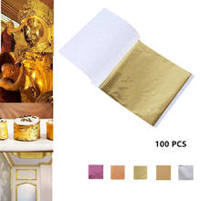 24K Gold Leaf Edible Gold Foil Sheets For Cake Decoration Facial cover Arts Crafts Paper Home 100PCS Real Gold Foil Gilding 2024 - buy cheap