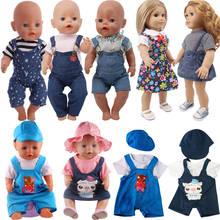 Roupas de boneca macacão saia/calças enchimento estilo fofo energético para boneca de 18 segundos boneca americana menina & born bebê acessórios 43 cm, nossa geração 2024 - compre barato