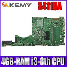 Akemy para asus x411 x411u x411un x411uq computador portátil placa-mãe x411ua mainboard testado com 4gb-ram i3-8th cpu 2024 - compre barato