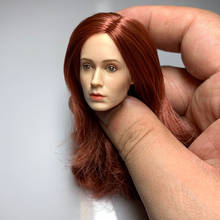 Cabeça de estrela europeia e americana, em estoque, 1/6 escala, cabelo vermelho para 12 segundos, modelo de boneca de movimento 2024 - compre barato