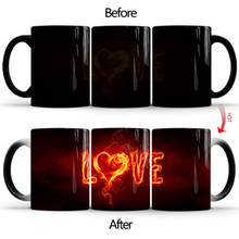 1Pcs New 350mL Creative Love Magic Mug I LOVE YOU Temperature Changing Cup Heat Sensitive Cup Coffee Tea Milk Mug Novelty Gifts 2024 - buy cheap