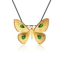 GEM'S BALLET Natural Chrome Diopside Gemstone Brooch Pendant for Women 925 Sterling Silver Gold Plated Butterfly Fine Jewelry 2024 - buy cheap
