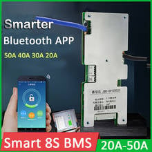 Smart 8S BMS 24V Lifepo4, placa de protección de batería de fosfato de hierro y litio, 50A, 40A, 30A, 20A, monitor de pantalla con aplicación Bluetooth 2024 - compra barato