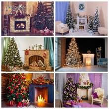 Laeacco Christmas Backdrops Fireplace Sofa Gifts Lights Tree Photography Backgrounds Room Interior Decor Photophone Photo Studio 2024 - buy cheap