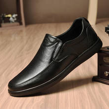 Sapatos oxford masculinos de couro legítimo, calçado social casual confortável para escritório e escritório 2024 - compre barato