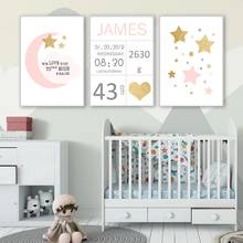 Custom Baby Name Posters and Prints Cloud Elephant Wall Art Canvas Painting Poster Print Wall Pictures Kids Room Nursery Decor 2024 - buy cheap