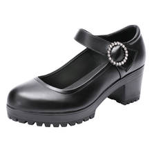 Plus Size 32-43 Square Heel Platform Pumps Women Shoes 2022 Fall Mary Jane Shoes Medium Heel Wedding Shoes Ladies Work Shoe 2024 - buy cheap