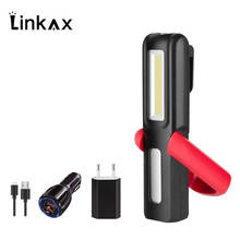 Lámpara magnética de luz de trabajo LED COB para reparación de coches, lámpara de inspección con gancho para colgar, para acampar al aire libre, Linterna recargable con USB 2024 - compra barato