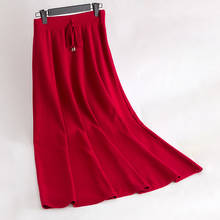 Женская Плиссированная Юбка-миди GIGOGOU, винтажная вязаная Юбка-миди с завязками, длинные свитера 2024 - купить недорого