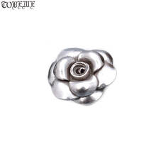 100% 925 silver jewelry beads Thailand silver Flower Beads jewelry findings Vintage Silver Rose Beads 2024 - buy cheap