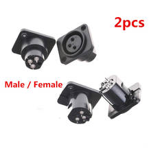 2PCS Hot Selling XLR Plug&Socket 3Pin XLR Male Plug&Female Socket Panel Mount Chassis 3Pins Square Shape XLR Connectors Adapter 2024 - buy cheap