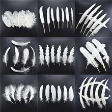 New 20pcs 13 kinds white Rooster feathers 8-30cm pheasant chicken Ostrich Peacock Turkey feathers DIY wedding decoration plumes 2024 - buy cheap
