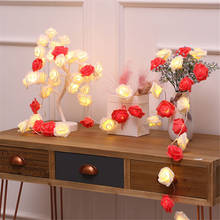 3m 20led rosa flor string alimentado por bateria luzes de fadas casamento em casa aniversário dia dos namorados evento festa guirlanda decoração luminar