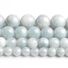 6/8/10/12mm Natural Light Blue Electroplated Angelite Stone Beads Round Loose  Beads For Accessories Jewellery Making 15 Inch 2024 - buy cheap
