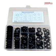200Pcs/box Soft Rubber Grommet Gasket Kits for Wire Cable Black Assortment Set Electrical Wire Gasket Tools 2024 - buy cheap