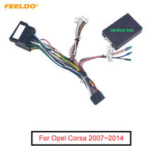 Feeldo-chicote para cablagem de carro com caixa canbus, 16 pinos, android, para opel corsa 07 ~ 14, fio de instalação estéreo, pós-venda 2024 - compre barato