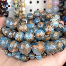 Natural Stone Lake Blue Cloisonne Stones Loose Spacer Round Beads For Jewelry Making 4-12 MM DIY Bracelet Accessories Wholesale 2024 - buy cheap