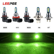 Leepee lâmpadas de led para farol de neblina, 1 peça, dia, corrida, h8 h11 9005 9006 h4 h7 branco verde 6000k 2024 - compre barato