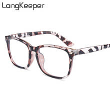 LongKeeper Anti Blue Light Glasses Women 2020 Square Optical Frame Eyeglasses Men Vintage Leopard Computer Gaming Eyewear UV400 2024 - buy cheap