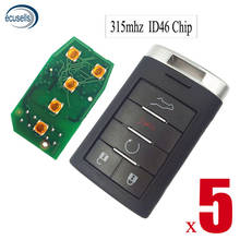 5PCS/LOT, 5 Button Card Smart Remote Key Fob 315MHZ ID46 Chip For Cadillac SRX,XTS,ATS 2010-2015 2024 - buy cheap