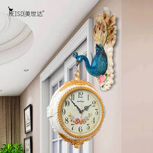 Peacock Wall Clock Modern Design Double Sided 3D Living Room European Clocks Mute Creative Animal Fashioned Two Sided Home Decor 2024 - buy cheap