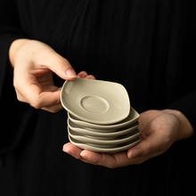 Ceramic coaster tea cup holder home tea ceremony accessories saucer Kung Fu tea set tea mat 1pc 2024 - buy cheap