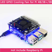 Модуль охлаждающего вентилятора Raspberry Pi 4, плата расширения GPIO светодиодный светильник кой, модуль расширения GPIO для Raspberry Pi 4B/3B +/3B/3A + 2024 - купить недорого
