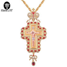 120cm de corrente longa papa francisco cruz pectoral ortodoxa cruz colar religioso jesus ícone metal é incrustado com cristal 2024 - compre barato