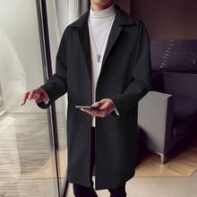 Jaqueta transpassada masculina, casaco de outona estiloso para homens com corte slim casual 2024 - compre barato