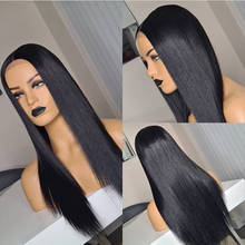 Long Straight Hair Synthetic Lace Front Wigs Middle Part Heat Resistant Fiber Hair Glueless Lace Wigs for Black Women 2024 - buy cheap