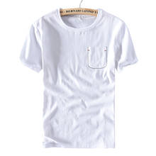 Camiseta blanca de marca italiana de estilo Suehaiwe para hombre, camisetas de lino de moda para hombre, camiseta transpirable de cuello redondo, camiseta informal para hombre 2024 - compra barato