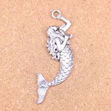 4pcs Charms Mermaid 77*54mm Antique Pendants,Vintage Tibetan Silver Jewelry,DIY for bracelet necklace 2024 - buy cheap