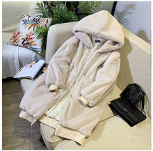 2020 Casual Hoodies Furry Thick Warm Long Faux Rabbit Fur Jacket Faux Fur Coat Women Loose Winter Coat Women D016 2024 - buy cheap