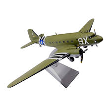 1/100 WWII U.S. C47 Transport Model Airplane D Day 75th Diecast Plane Decor 2024 - buy cheap