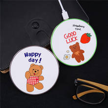JAMULAR Cartoon Bear Qi Wireless Charger For iPhone 12 11 Pro 8 X XR XS Max 10W Fast Charging For Samsung S10 S9 8 USB Desk Pad 2024 - buy cheap
