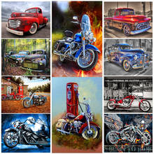 5D DIY Diamond Painting Cartoon Car Motorcycle Diamond Embroidery Cross Stitch Kits Diamond Mosaic Landscape Home Decor 2024 - buy cheap