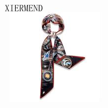 2021 new silk scarves spring autumn decoration joker hair ribbon bound handbags band small scarf hairband skinny scarf women 2024 - buy cheap