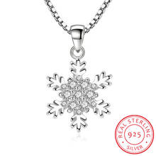 925 Sterling Silver Necklace For Women Zirconia Snowflake Necklaces & Pendants 45CM Chain Link Chain kolye collares S-N186 2024 - buy cheap