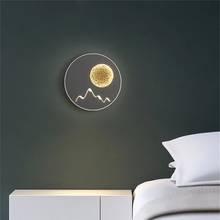 Modern Simple Nordic LED Wall Lamp 18W Snow Mountain Moon Romantic Bedside Sconces Light For Indoor Bedroom Corridor Stair Decor 2024 - buy cheap