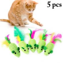 Legendog 5pcs/set Cat Feather Toys Creative Lovely Braided Sound Mouse Shape Pet Toy Cat Play Toy Pet Supplies Cat Favors 2024 - buy cheap