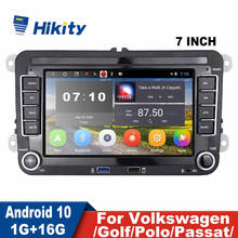 Hikity 2 din wifi mp5 player 7 mirror mirror espelho ligação rádio estéreo do carro gps navi android para volkswagen/passat/golfe/polo/skoda/b6/b7 2024 - compre barato